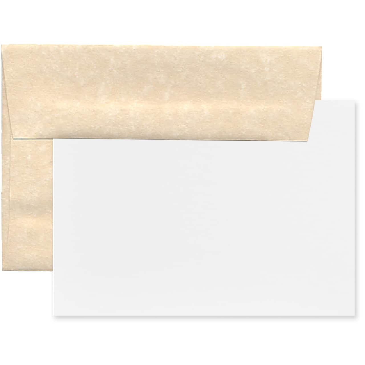 JAM Paper 3.62" x 5.12" Blank Greeting Cards Set with Parchment Envelopes, 25ct.